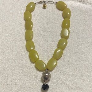 Sterling silver 925 Yellow stone Beaded Necklace
